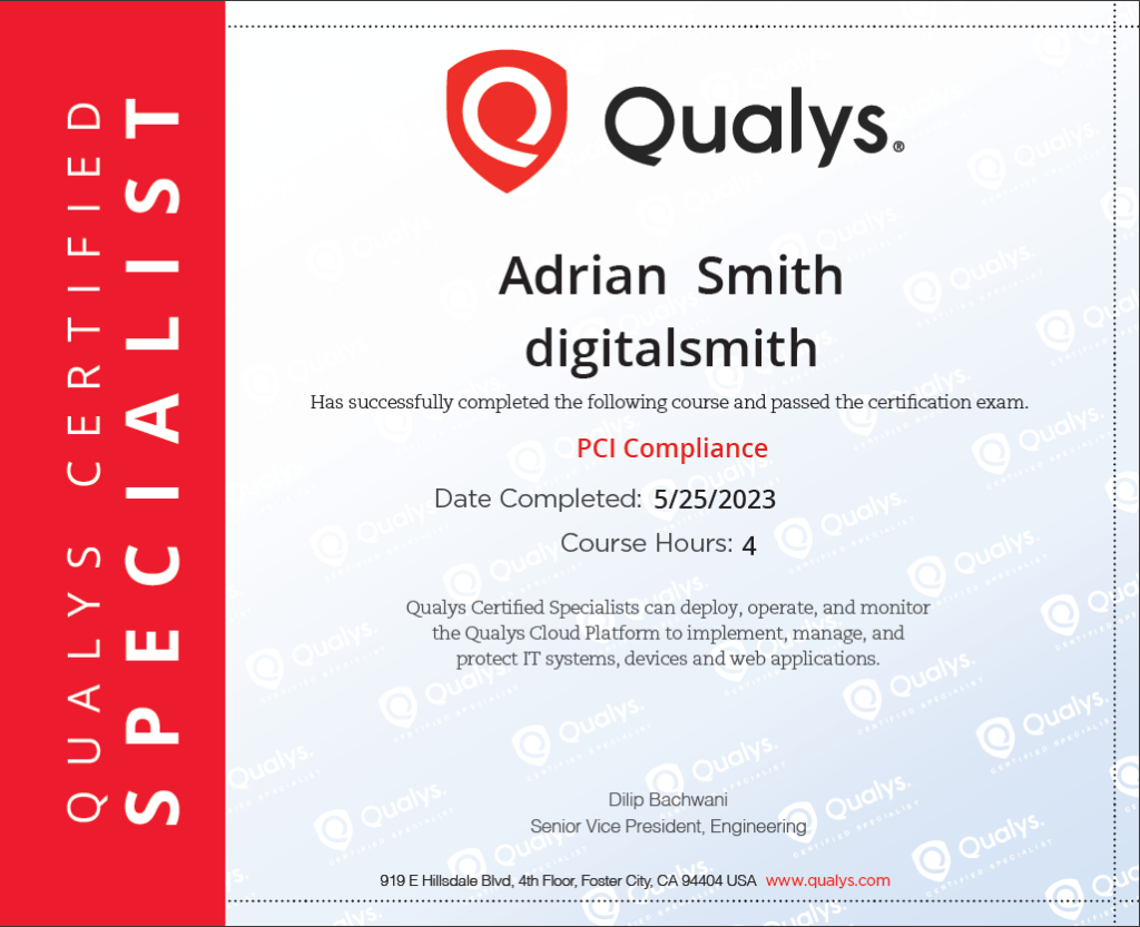 QUALYS PCI COMPLIANCE