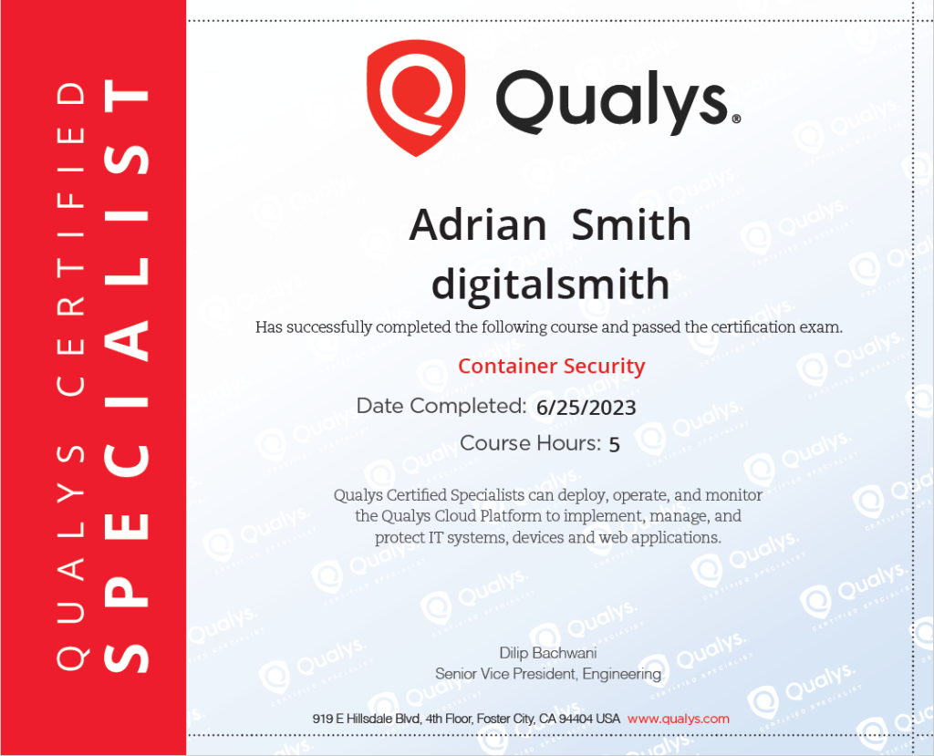QUALYS CONTAINER SECURITY V2